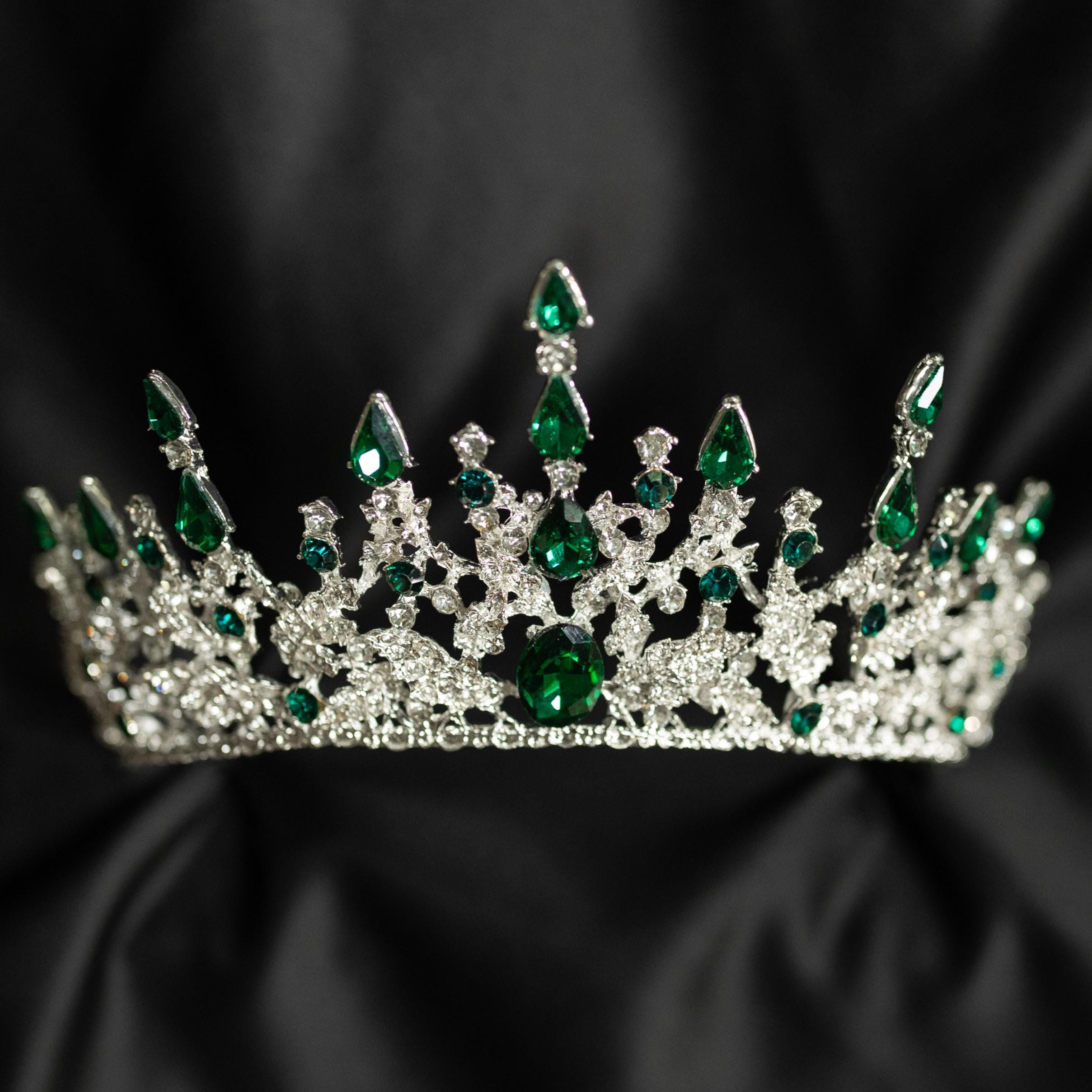 Helena's Tiara in Emerald Green & Silver Crystal Tiara - Helena Regal…