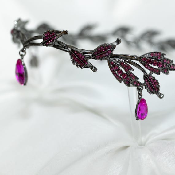Crystal Drop Silver Leaf Headband Forehead Chain Water Drop Headband Leaf Tiara Crystal  main image 4