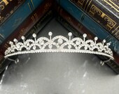 Allison 39 s Tiara - Faux Diamond Clear Crystal, Diadem Crown, Petite Dainty, Low Profile