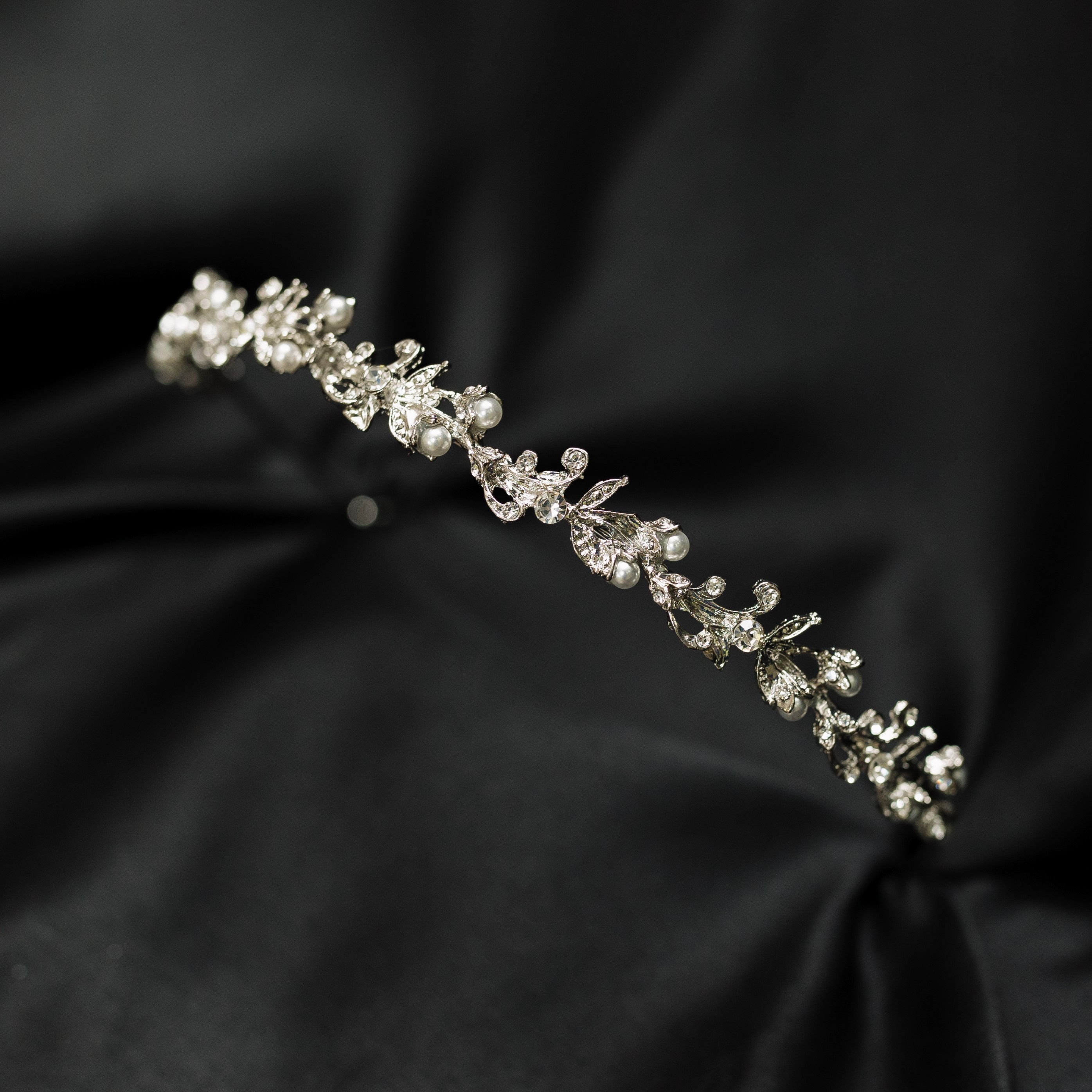 Silver and Pearl Bridal Headband - Etsy display picture 3