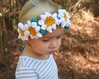 Patroon gehaakte bloemenkroon – Boho hoofddoek voor peuters (pdf-patroon)