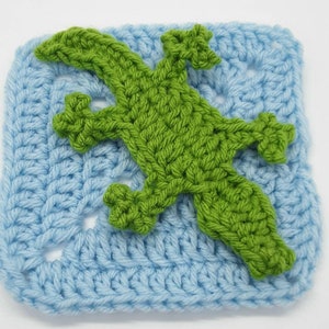 Applique alligator, motif au crochet facile, motif crocodile au crochet, embellissement alligator au crochet téléchargement immédiat