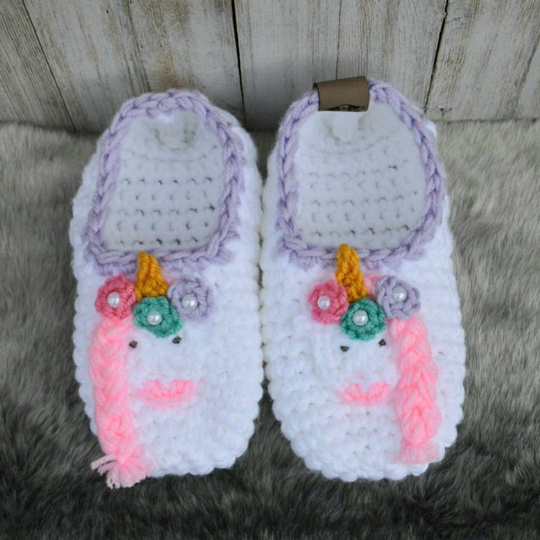Pattern Unicorn Kids Slippers, Crochet Pattern Unicorn Toddler