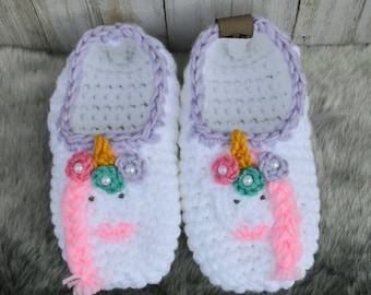Pattern Unicorn Kids Slippers, Crochet Pattern Unicorn Toddler