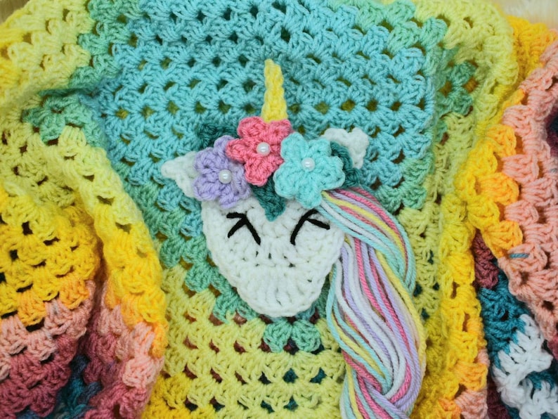 Download Bashful Unicorn Applique crochet pattern easy crochet | Etsy