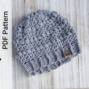 Easy Crochet Dahoon Slouch Beanie, womens winter crochet hat, crochet winter slouchy hat, beginners crochet pattern, instant download pdf