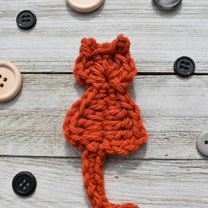 Super Simple Cat Applique Crochet Pattern, instant download pdf easy crochet pattern, kitty cat design, beginner crochet cat embellishment image 6