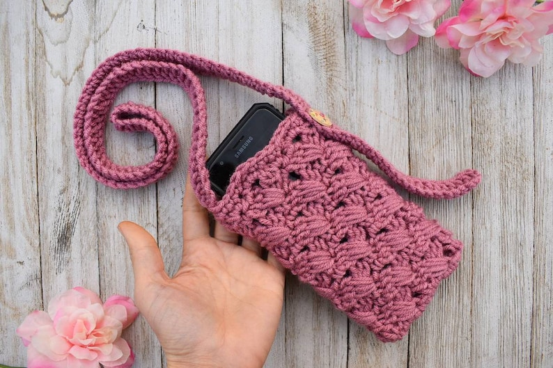 Digital Crochet Phone Bag Pattern Crossbody Phone Bag - Etsy