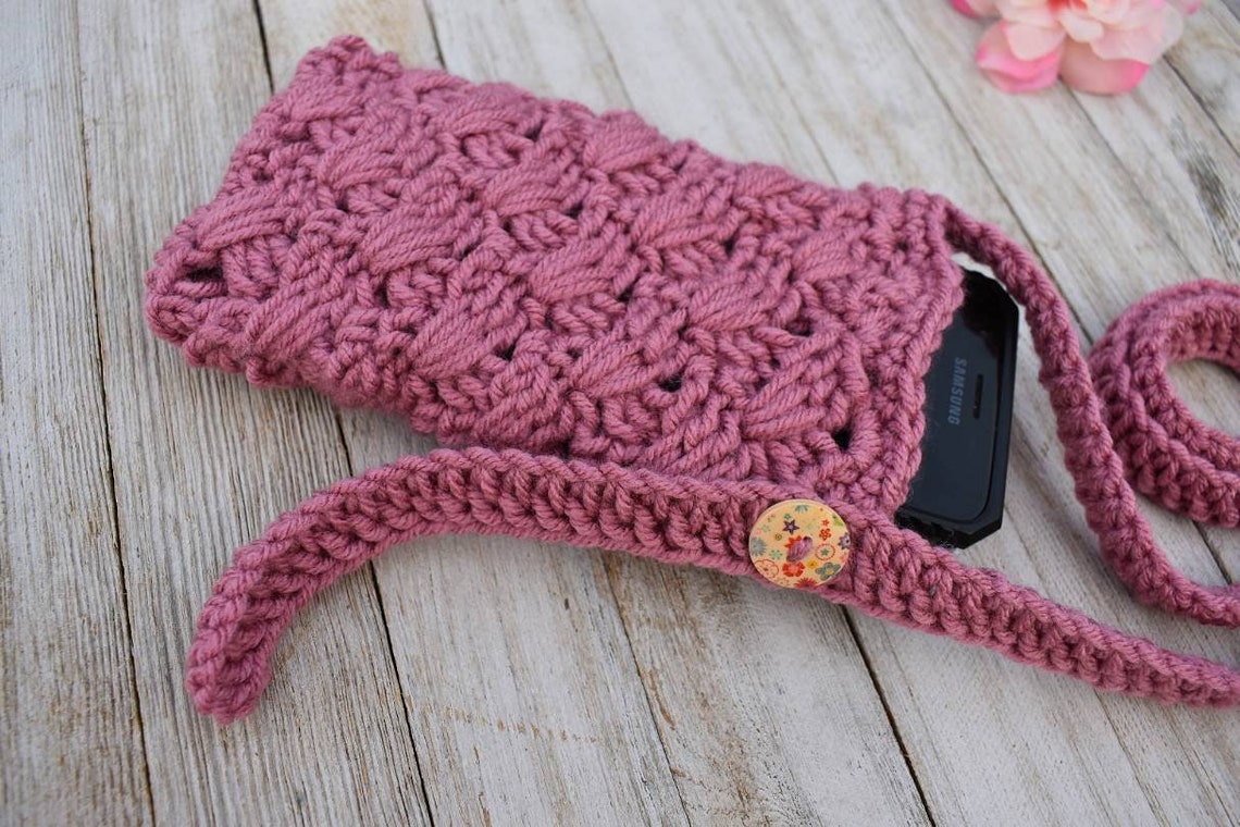 Digital Crochet Phone Bag Pattern crossbody phone bag | Etsy