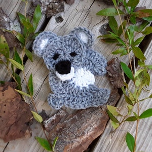 Handmade Koala Applique Crochet Pattern, instant pdf download easy crochet pattern, baby koala bear design, crochet animal appliques