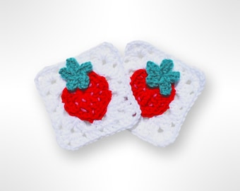 Patron au crochet carré grand-mère aux fraises (Patron PDF)