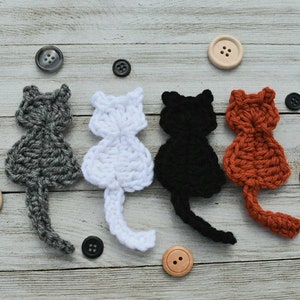 Super Simple Cat Applique Crochet Pattern, instant download pdf easy crochet pattern, kitty cat design, beginner crochet cat embellishment image 8