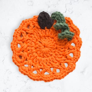 Lacy Pumpkin coaster crochet pattern, instant download digital crochet instructions, Halloween home decor, pumpkin mug rug