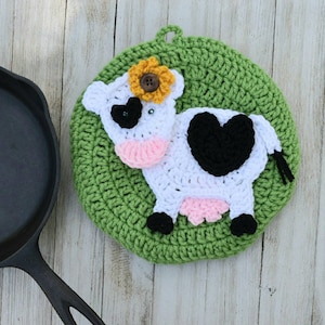 Bella Cow Applique crochet PDF pattern, cow applique, farm animal decoration, crochet embellishment, baby cow design, easy crochet pattern