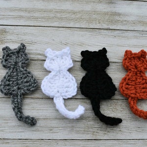 Super Simple Cat Applique Crochet Pattern, instant download pdf easy crochet pattern, kitty cat design, beginner crochet cat embellishment image 3