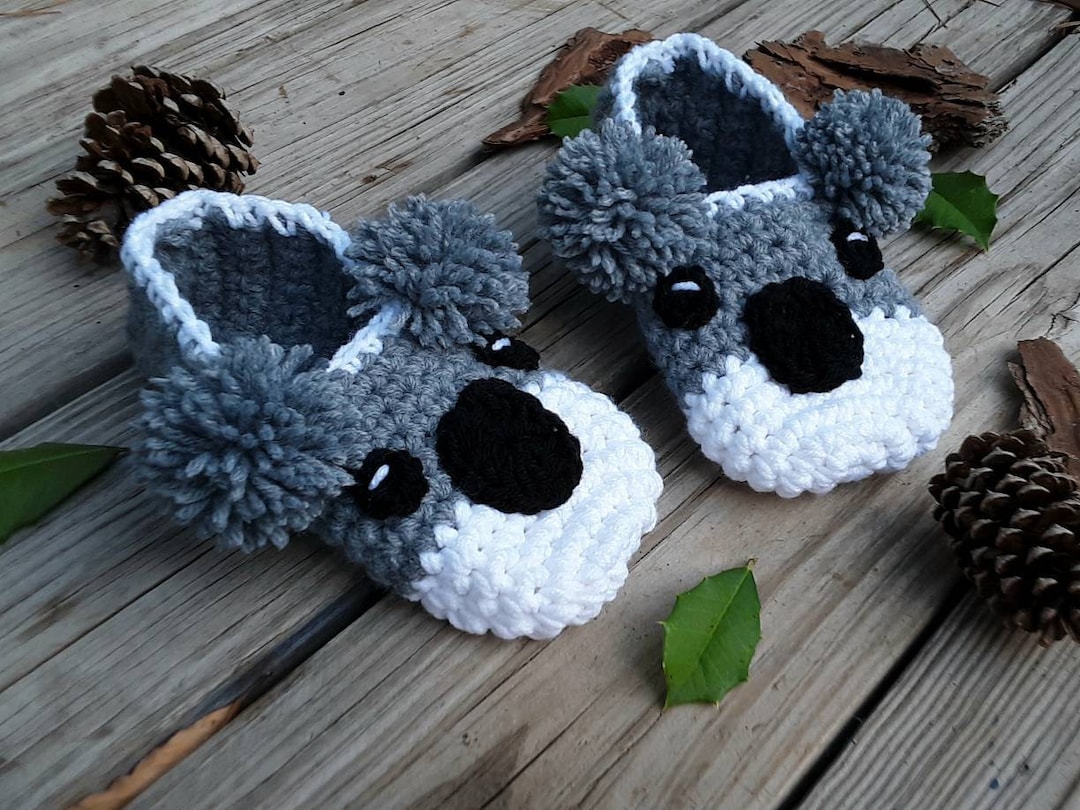crochet animal children's knitted animal slippers