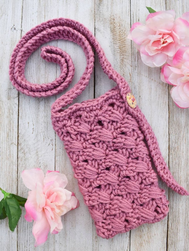Crochet Phone Bag Pattern – Crossbody Cell Phone Purse (Digital Download) image 4
