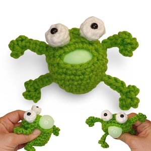Burping Frogs easy crochet pattern, instant download pdf, frog amigurumi Fidget toy, Frog party favors, stress ball animals