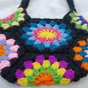 Crochet Pattern, Digital Instant Download pdf, Spinning Jenny Flower Bag, crochet handbag, granny square hexagon pattern, easy skill level zdjęcie 6