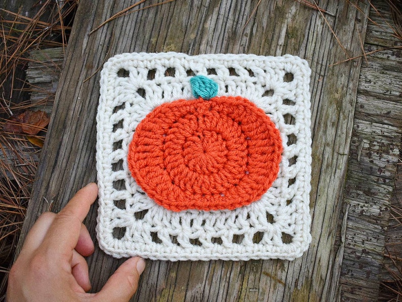 Pumpkin Granny Square Pattern Instant Download Easy Crochet Etsy