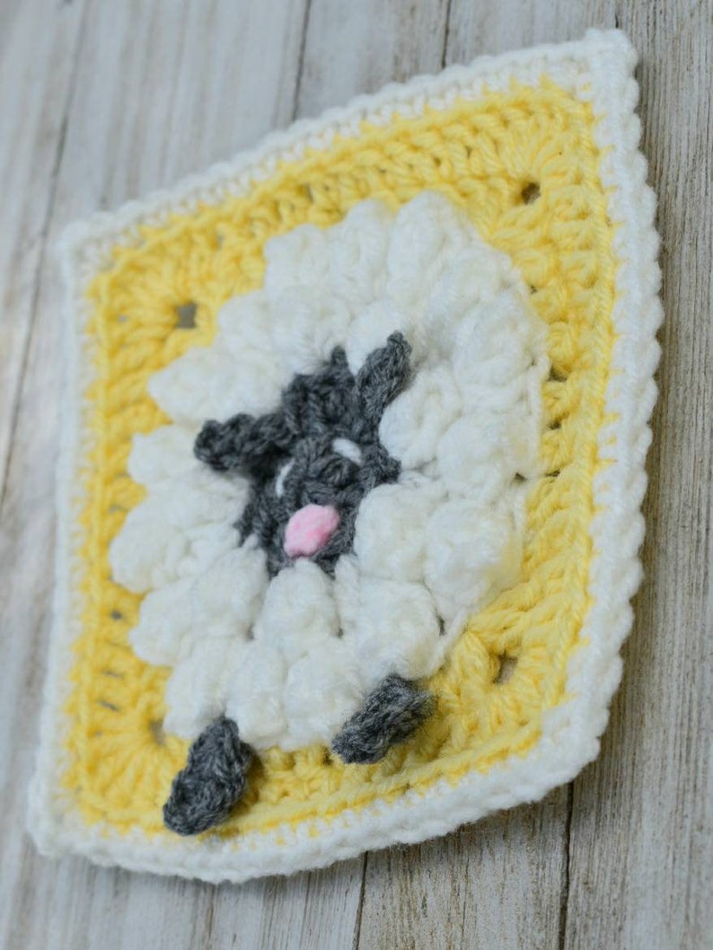 Sheep Granny Square crochet pattern, instant download pdf, easy crochet lamb pattern, granny square baby blanket pattern image 8