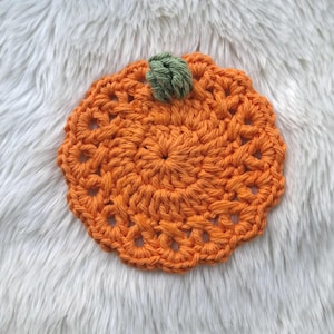 Lacy Pumpkin Coaster Crochet Pattern: Halloween Mug Rug (Digital Download)