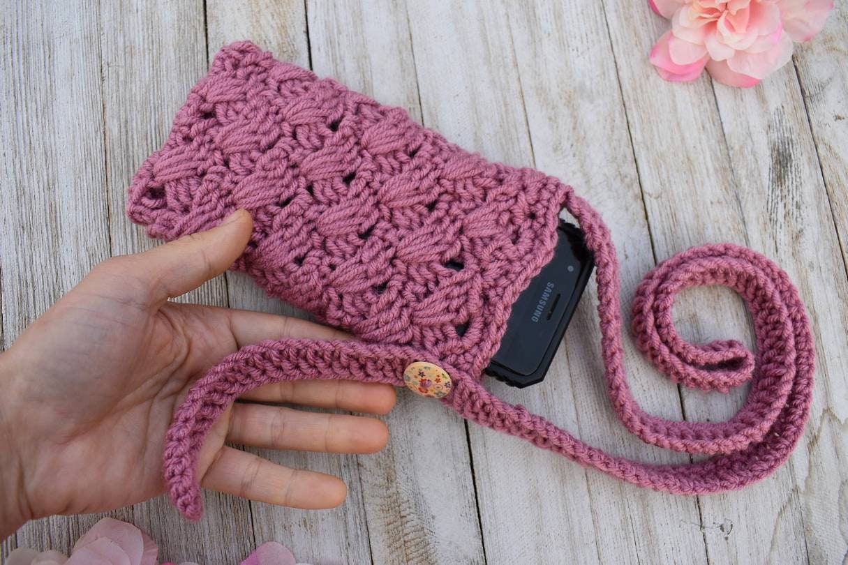 Digital Crochet Phone Bag Pattern Crossbody Phone Bag - Etsy