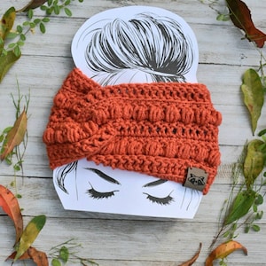 Crochet Headband pattern, women&#39;s earwarmer easy crochet pattern, crochet winter headbands digital pattern, Holly Dot Headband
