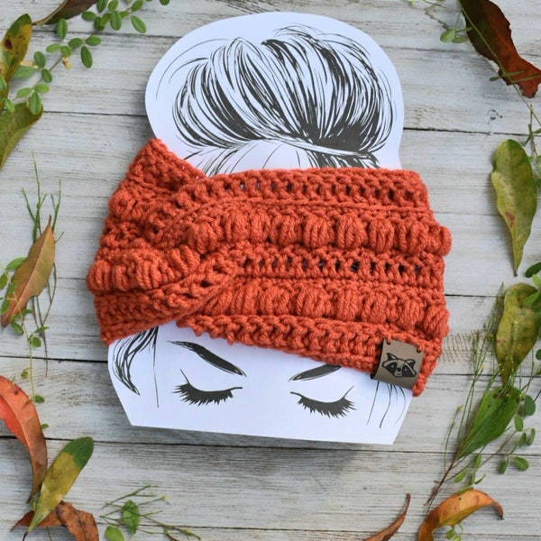 Crochet Headband pattern, women's earwarmer easy crochet pattern, crochet winter headbands digital pattern, Holly Dot Headband