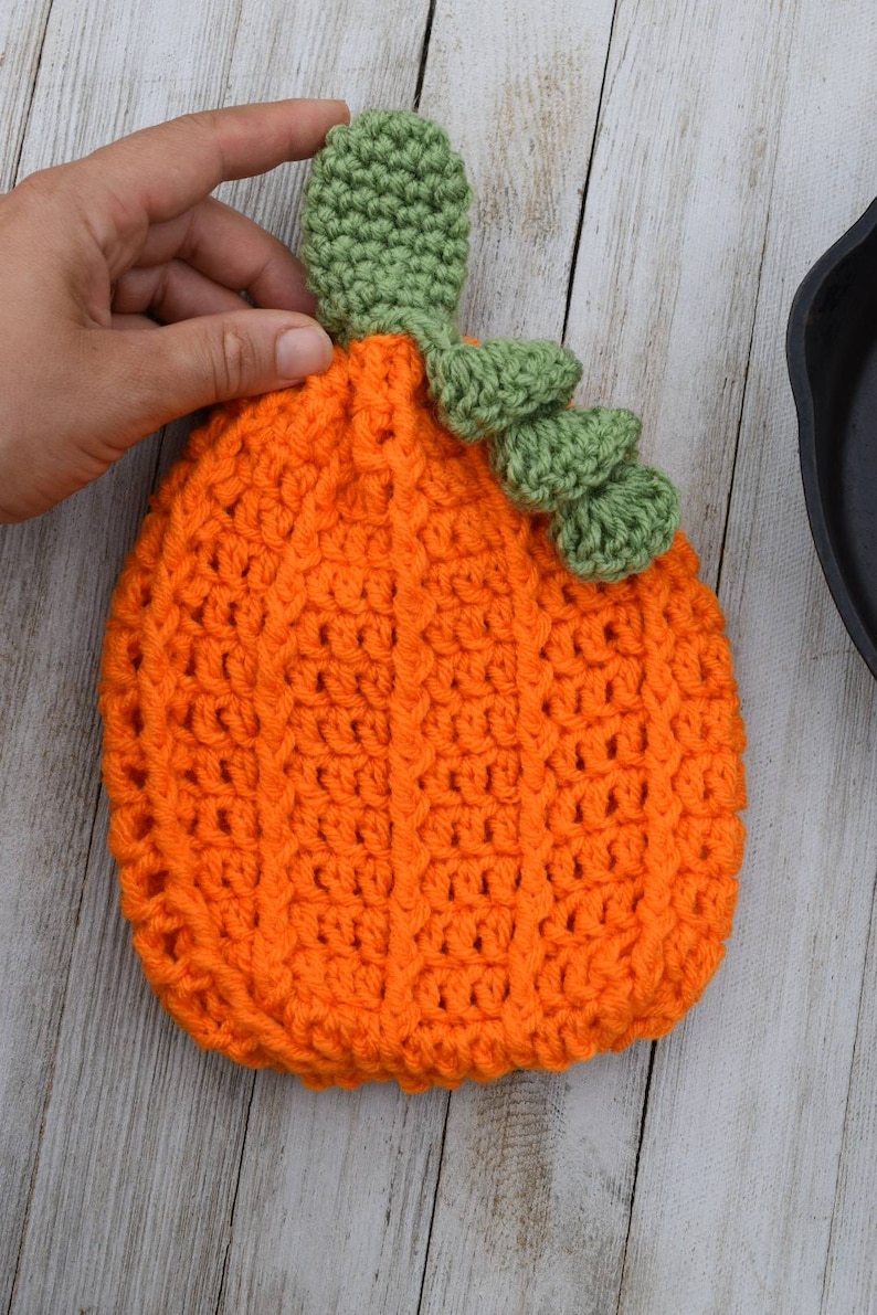 Pumpkin Hot Pad crochet pattern instant download digital easy Etsy