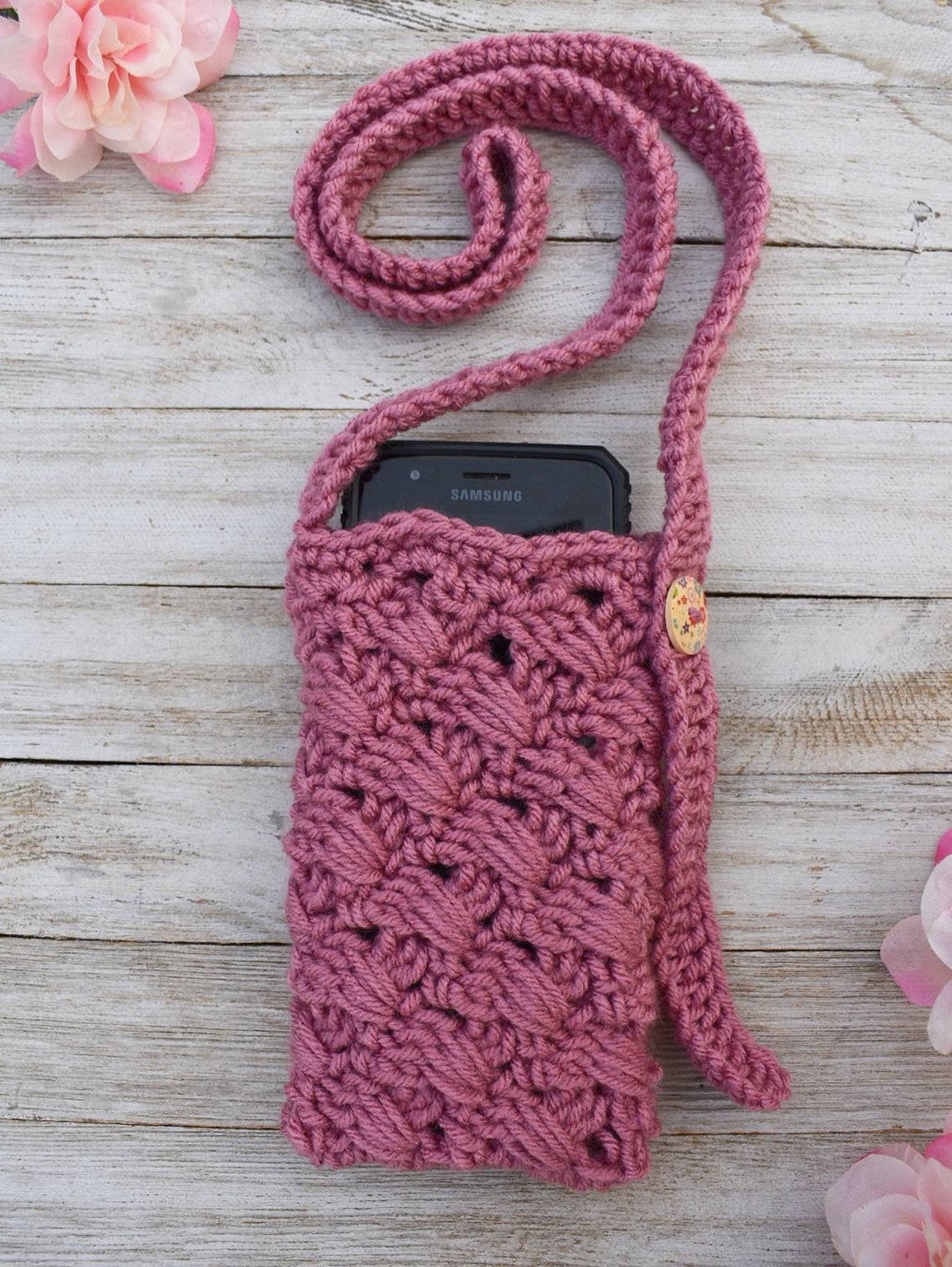 Digital Crochet Phone Bag Pattern crossbody phone bag | Etsy