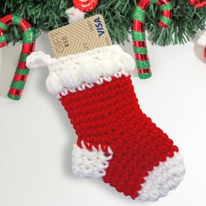 Calza della Befana modello all'uncinetto, PDF scaricabile immediatamente, porta-buoni regalo di Natale, ornamento all'uncinetto