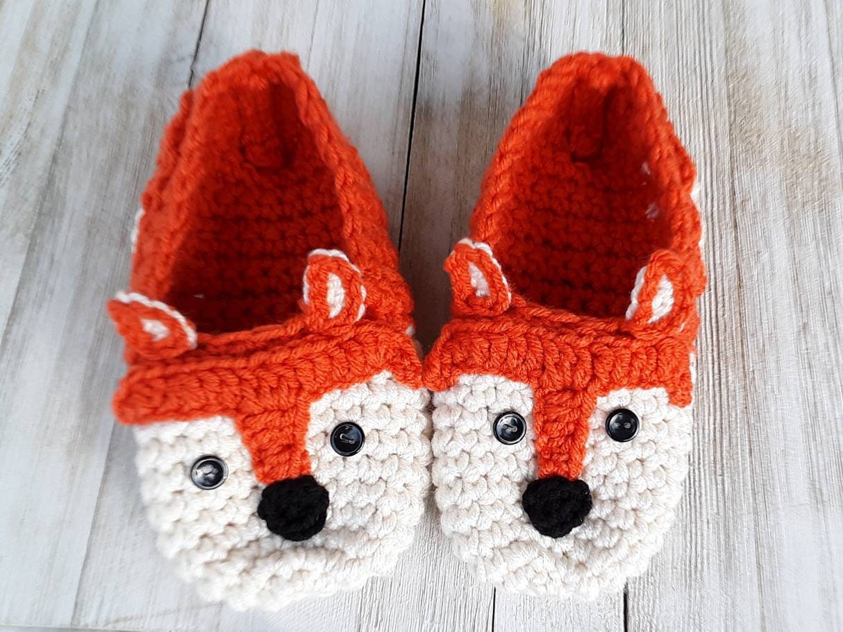 Fox in socks Pattern Crochet Slippers PDF Pattern Instant Download Easy Crochet Pattern Kids Crochet Slippers Fox Slipper Pattern Etsy Canada