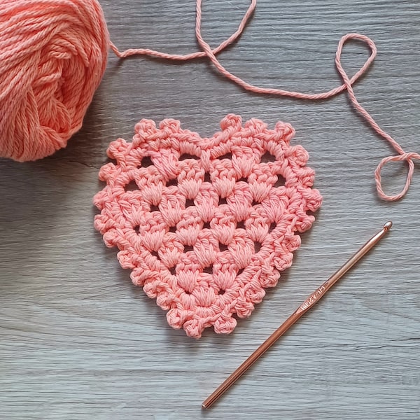 Crochet Heart Mug Rug Etsy