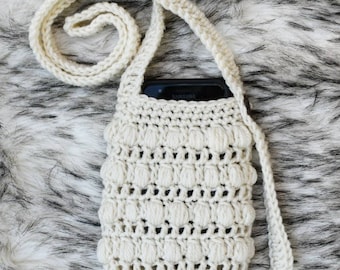 Crochet Phone Bag Pattern, Easy Puff Stitch Purse (PDF Pattern)