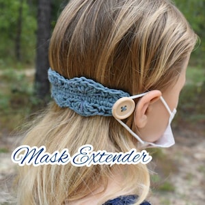 Digital Pattern Face mask extender, easy crochet pattern, crochet instructions for ear strap extensions, set of 4 earsavers, mask extensions