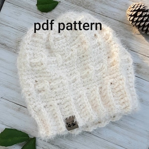 Hygge Hoogah Slouch beanie, Hygee Toque, Easy crochet hat pattern, instant download toque pattern, crochet women&#39;s winter slouch hat,