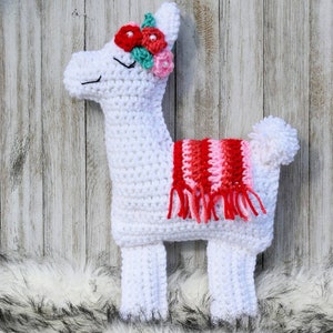 Crochet Llama Snuggle Pillow pdf pattern, easy crochet llama pattern, llama stuffed animal, crochet llama toy, crochet llama cuddle pillow