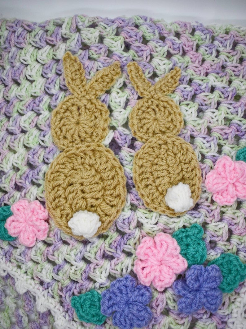 Bunny Rabbit Crochet Pattern Applique for Baby Blankets Etsy