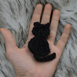 Super Simple Cat Applique Crochet Pattern, instant download pdf easy crochet pattern, kitty cat design, beginner crochet cat embellishment image 10
