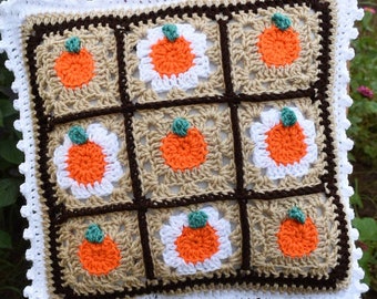 Pumpkin Granny Square Crochet Pattern, Easy Beginner (PDF Pattern)