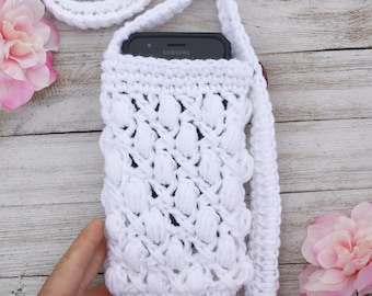 Patrón de bolso de crochet para teléfono: Bolso bandolera minimalista fácil (patrón PDF)