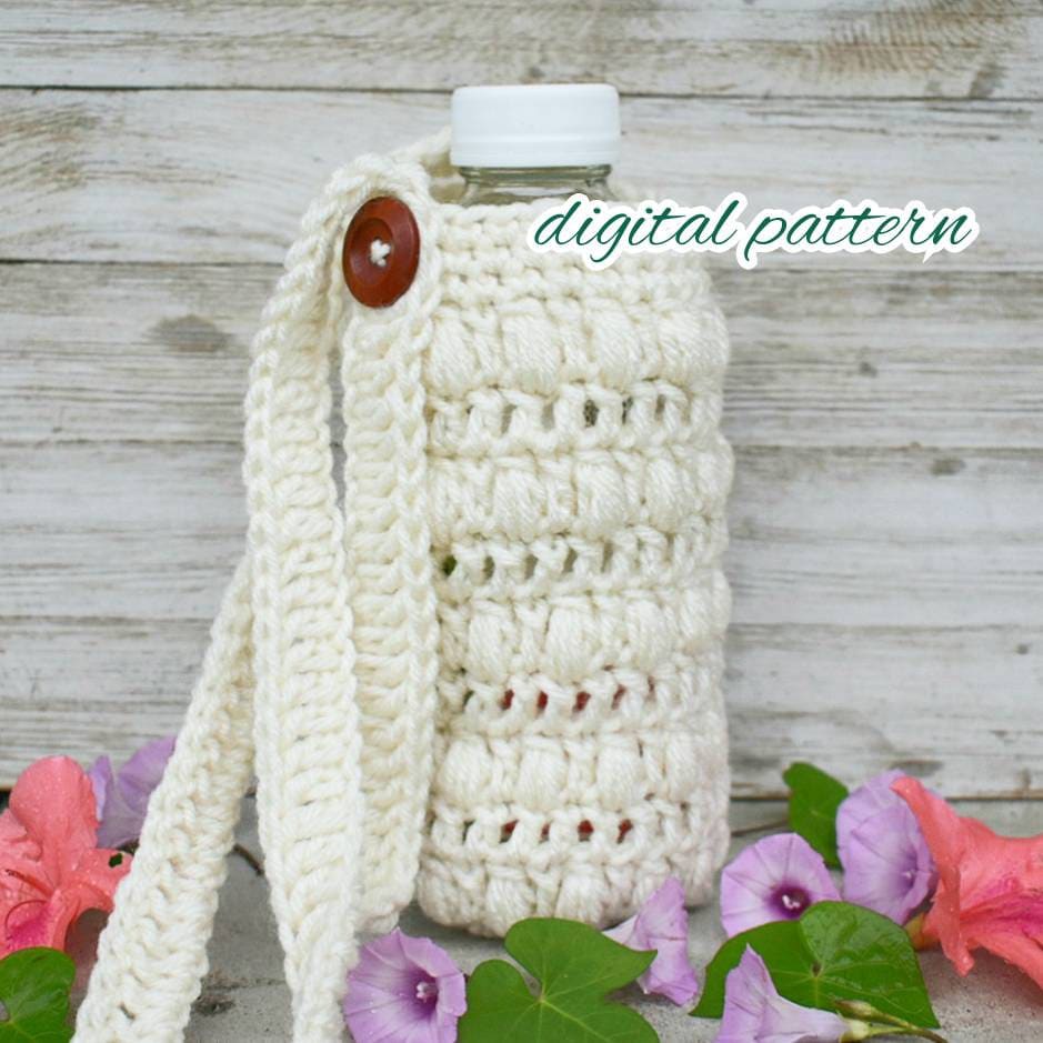 40 Crochet Water Bottle Holder Patterns for On the Go 29 Crochet Water Bottle Holder