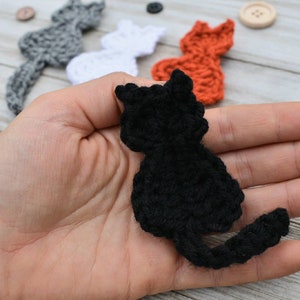 Super Simple Cat Applique Crochet Pattern, instant download pdf easy crochet pattern, kitty cat design, beginner crochet cat embellishment image 7
