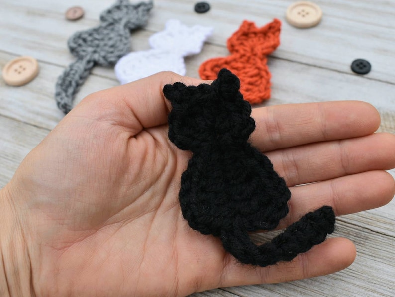 Super Simple Cat Applique Crochet Pattern Instant Download Etsy