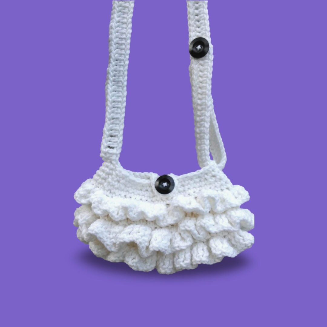 Ruffle Handbag Crochet Pattern, Easy Beginner Purse (PDF Pattern) - Etsy