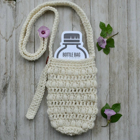 Bottle Bag Crochet Pattern, Digital Crochet Bag Pattern, Water