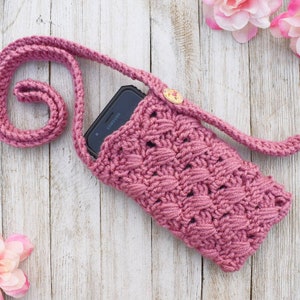 Digital Crochet Phone Bag Pattern - crossbody phone bag instructions - instant download cell phone purse crochet pattern - crochet bags