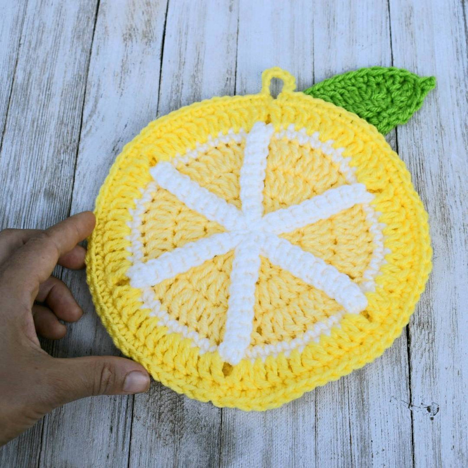 Easy Crochet Pattern Lemon Potholder Citrus Hot Pad Instant - Etsy