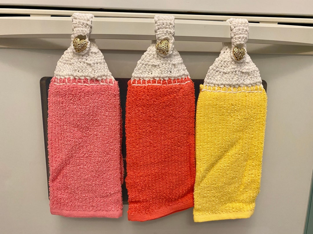 Hanging Kitchen Towels With Button Hanging Hand Towel Etsy